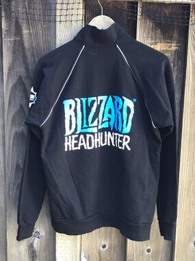 Blizzard Headhunter Full Zip Jacket Black Gaming Promo Career Logo Rare Medium